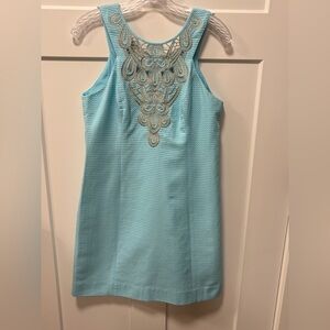 Lilly Pulitzer Aqua Dress with Lace Accent